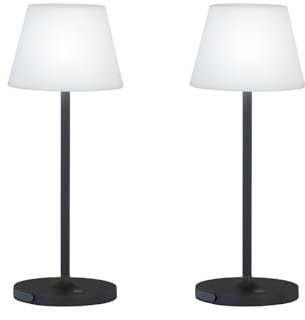 2er SET dimmbare Outdoor Akku Tischlampen ohne Stromkabel - Höhe 38cm