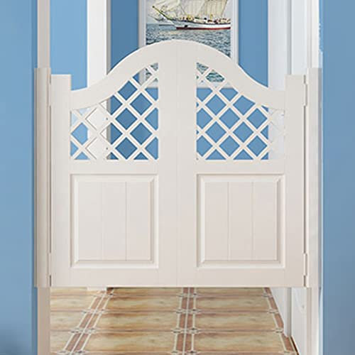 Saloontür Villa/Haus/Geschäft Salon Schwingtüren, Weißes Holz, Automatisch Schließend, In Beide Richtungen Schwingen, Freie Westtür, 70/75/80/85/90/100 cm Breit, Anpassbar (Size : W90cmxH90cm(35.