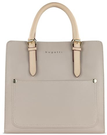 bugatti Ella Handtasche L für Damen, Frauen Tasche groß, Damenhandtasche in beige