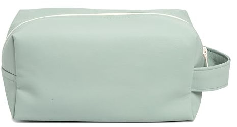 MIMUSELINA Trousse de toilette fabriquée à la main pour nouveau-né Plastifiée anti-grincement et imperméable pour transporter crèmes, serviettes, couches, Green Avenue