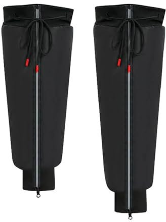GOPEO Ein Paar Motorrad-MTB-Reiten, Warme Knieschoner, Reißverschluss, Beinlinge, Kniewickel, Thermo-Leggings, Überzüge For Winter, Ski (Color : Black 70cm, Size : One Size)