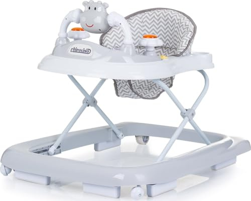 Chipolino Lauflernhilfe Little Cow Räder Stopper Höhenverstellbar Musik Licht, Farbe:grau