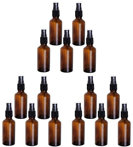 FRCOLOR 15 piezas Perfume de aceites esenciales botellas de vidrio ámbar recipiente de viaje de vidrio perfume de viaje de reno cinta para la cabeza para adultos botella pulverizadora de vidrio 100 ml