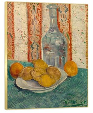 TAPHET Impressionismus Bilder. Leinwandbild mit Rahmen Goldener. Kunstdruck auf Leinwand. Stillleben. Wandbilder Wohnzimmer Moderne 50x65cm