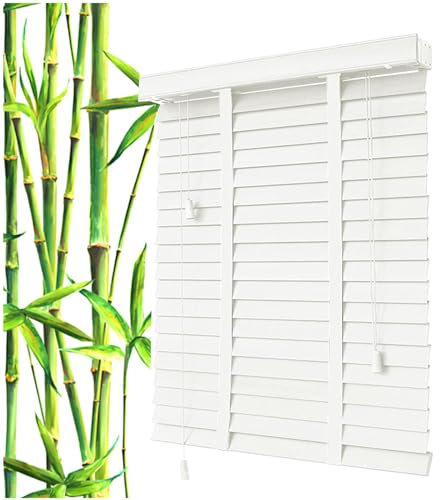 Tende Veneziane Oscuranti Per Finestre, Tapparelle in Legno, Persiane Per Finestre Bianche, Persiane Veneziane in Legno Massiccio 50/65/80/95/110/125cm,WxH-140x150cm/55 * 59in