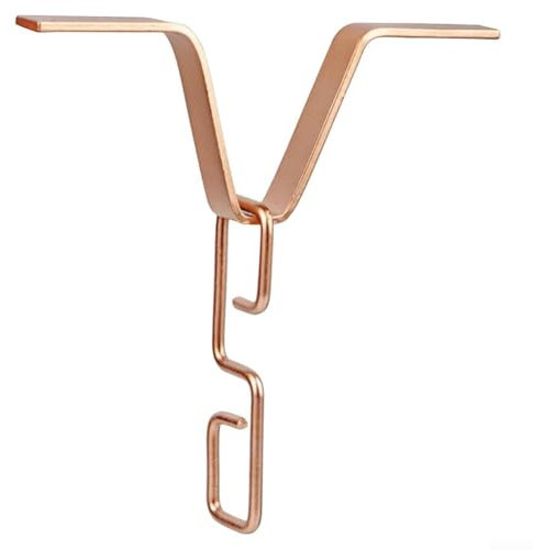 Regenketten-Dachrinnen-Adapter, V-förmiger Kupfer-Haken-Aufhänger, Eisenverbinder mit seiner V-Form und Kette zum Aufhängen von Regenkette (Kupferfarbe)