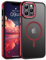 GaoBao für iPhone 13 Pro Max Hülle, Handyhülle iPhone 13 Pro Max Kompatibel mit MagSafe Kabellosem Laden, Durchscheinende Matte Magnetische Stoßfeste Schützende Hülle, Rot