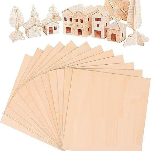 10 fogli di compensato A4, 297 x 210 x 3 mm (+/- 0,5), adatti al laser, taglio laser, taglio laser, router CNC, traforato, incisioni cave