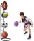Portable Football Holder Stand, 4 Tier Football Storage Rack for Indoor/Outdoor Use, Heavy-Duty Iron Ball Display Stand for Football, Basketball, Volleyball