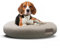 brunolie SnugNest Hundebett 70 cm – Weiches Bouclé-Gewebe, rutschfeste Unterseite, Tragegriff, Waschbarer Bezug, Hochwertige Polsterung, Für Mittelgroße Hunde, Mittelgrau