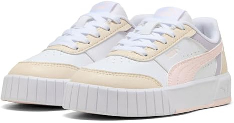 PUMA Carina MIA PS Sneaker, White-Jasmine Flower-Alpine Snow, 30.5 EU