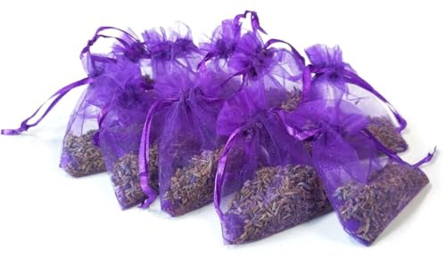 10 Sachets Lavendelsäckchen, Lavendel Duftsäckchen zum Schlafen und Entspannen, Lavender Filled Bags Drawers für Duftsackchen, Schrankduft, Auto Duft-Raumduft