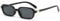 Laurinny Retro Rectangle Sunglasses for Women Men Vintage 90s Square Narrow Rectangular Sunglasses(Black/Grey)