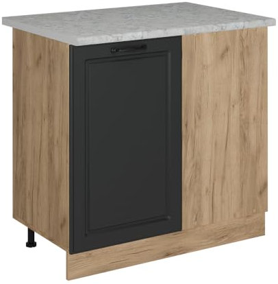 Vicco Meuble d'angle R-Line, Anthracite Campagne, 86cm PT Marbre