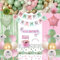 Decoration Anniversaire, Anniversaire Décorations Vert Rose Or Ballons Kit Banderole Joyeux Anniversaire Pom Poms Confetti Echarpe Couronne Deco Rideau Nappe Couronne Anniversaire pour Fille Femme