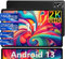 Dghrti Tablet 11 Pulgadas 16GB RAM+256GB ROM(1TB TF), 2K Pantalla 2000 * 1200 UHD, Android 13, WiFi 5G, BT 5.0, 8 Cores, 4 Altavoces, 8600mAh, 20MP+8MP, Cuerpo Metálico, con Funda, Negro
