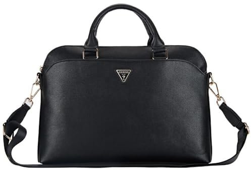 CG MOBILE Sac pour ordinateur portable sous licence Guess Grained Zipper Pocket Triangle Logo 15 (Noir), Noir