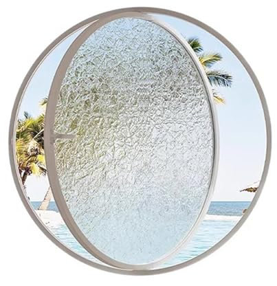 Ventanas Batientes Ventana Redonda Giratoria De Vidrio Templado De 40 A 100 Cm De Diámetro. Ventana De Ventilación De Repuesto Para Sala De Estar Y Baño(40cm/15.75in)