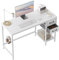 CubiCubi Computer Desk, 100 x 50 cm Small Home Office Desk with Drawers Storage Shelves for Small Space, Study Writing Desk, Modern Simple PC Table, White