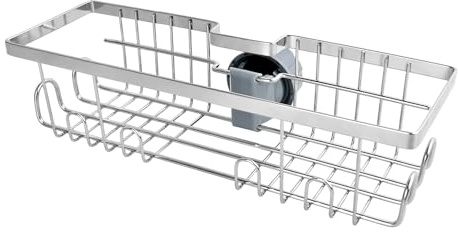 Ziyonix Estanteria Ducha sin Taladro Estanteria Organizador Ducha para Champú y Gel de Baño Acero Inoxidable Organizador Baño Estanteria Pared Accesorios Baño Cesta Ducha (Plata)