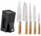 SABATIER TROMPETTE - Bloc 5 couteaux de cuisine - Essentiel - Acier 5Cr15MoV - Finition Satinée - Noir