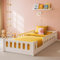 MEBLE WRÓBEL Bodenbett 80x160 cm - Montessori Kinderbett - Rausfallschutz abnehmbar & Lattenrost - bis 200 kg Belastbar - Kleinkindbett in Weiß - 2 Eingang Seitlich - ohne Matratze