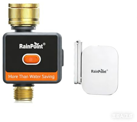 RAINPOINT WLAN-Bewässerungscomputer mit Messing-Einlass und -Auslass, Orange