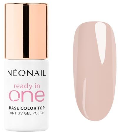 NÉONAIL UV Nagellack 7,2 ml - Beige - READY IN ONE - One Soft Beige - 3in1 Nagellack - Base Coat - Top Coat - Unterlack Für Nägel - Überlack Für Nagel - UV Lack - Gel Nägel - Nageldesign