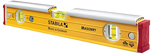 STABILA Type 196-2 K Mason Level, 16 Inch, Cat. No. 36416 | Mason level for precise measurements on masonry, brick and block work, 16 inch length, Cat. No. 36416