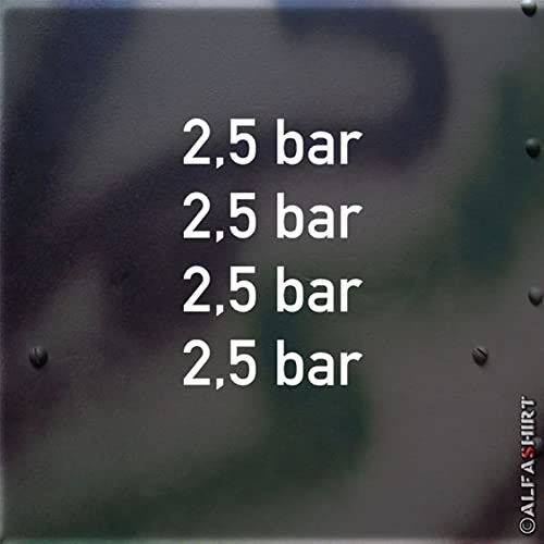 Aufkleber Wunsch Reifendruck Kotflügel BAR PSI ATÜ Militär 7x2cm #A372