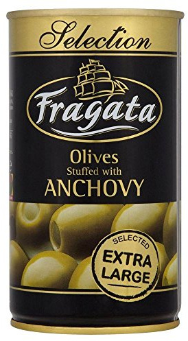 Fragata Anchovy Stuffed Extra Large Olives in Brine (350g) - Pack of 2