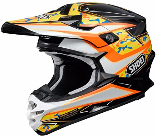 Shoei VFX-W Turmoil TC-8 Crosshelm, Farbe schwarz-Weiss-orange, Größe S