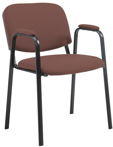 CLP Stapelstuhl Ken Pro I Konferenzstuhl Mit Stoff-Bezug Und Armlehnen, Farbe:braun