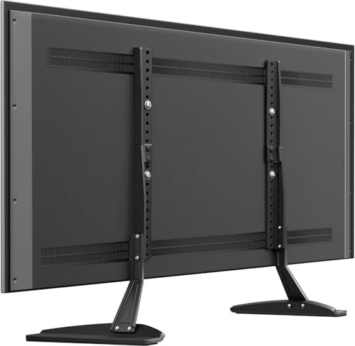 PERLESMITH Universal Table Top TV Stand for 22-65 Inch Flat Screen, LCD TVs Premium Height Adjustable Leg Stand Holds up to 110lbs, VESA up to 800x500mm