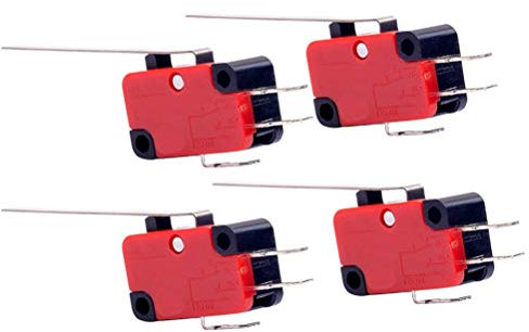 Hemobllo 4 PCS Interrupteurs de fin de course interrupteur à bouton-poussoir momentané étanche Micro-interrupteurs à levier à charnière longue