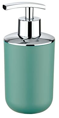 WENKO Seifenspender Brasil Grün - Flüssigseifen-Spender, Spülmittel-Spender Fassungsvermögen: 0.32 l, Kunststoff (TPE), 7.3 x 16.5 x 9 cm, Grün, 16.5 x 9 x 7.3 cm