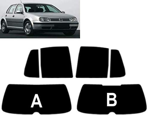 Passgenaue Tönungsfolie für Golf IV 5-Türen 1999-2003 Heck/Seitenscheiben (20% Schwarz, B)