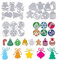 3 Set Weihnachten Grußkarten Stanzbögen Stanzschablone Prägeschablone Silber Stanzformen Stanze für DIY Weihnachten Anhänger Scrapbooking Basteln Fotopapier Journaling Cutting Dies