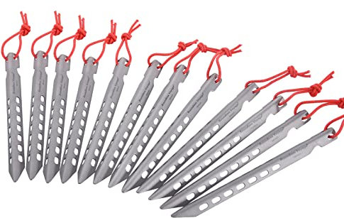 iBasingo Titan Heringe Ultraleicht Zelt Nägel Camping Zelt Stakes im Freien Tragbare Heringe Zeltpfähle Zeltpfähle 12 Stück/Los Ti4008P