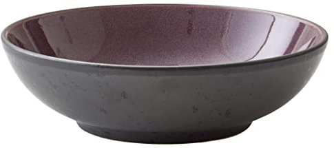 BITZ Pastaschüssel, Schüssel/Schale für Pasta und Salate, Durchm. 20 cm, Steingut, Schwarz/Lila