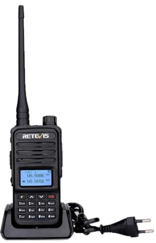 Retevis RT85 Walkie Talkie Doble Banda, Walkies Profesionales Largo Alcance, 200 Canales, CTCSS/DCS VOX, DTMF, 1400mAh, LED Radio Walkie Talkie Portátil con para Radioaficionados, Caza (1 Pieza)