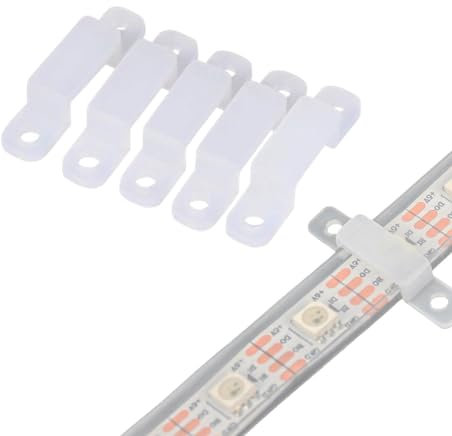 GOTOTOP Clip per Staffa di Montaggio per Strisce Luminose, Clip per Supporto in Silicone da 100 Pezzi 8/10/12mm per Fissaggio 3528 5050 1210 RGB LED Strip Light(12mm)