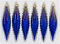 6 TLG. Glas-Zapfen Set in 'Ice Royal Blau Gold' Regen - Christbaumkugeln - Weihnachtsschmuck-Christbaumschmuck