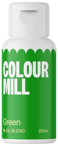 Colour Mill Oil Blend Green Lebensmittelfarbe auf Ölbasis - Lebensmittelfarben für Schokolade, Fondant, Cupcakes, Kuchen, Backen, Macaron - Food Coloring für Tortendeko - 20ml