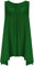 Womens Sleeveless Ladies Stretch Gathered Round Neck Uneven Hem Long Vest T-Shirt Top (16-18, Bottle Green)