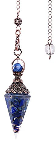 TOFBS Kegelförmiges Pendel Halskette Chakra Edelstein Kristall Heilstein Schmuck Mehrfarbig Vintage Kette