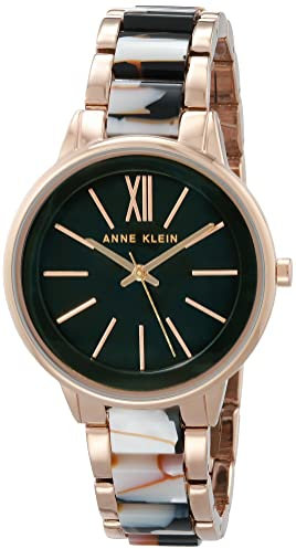 Anne Klein Women's Resin Bracelet Watch, Rose Gold/Multi, Minimalist