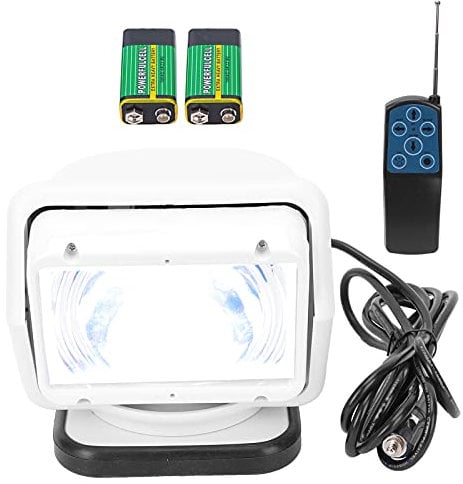 Suchscheinwerfer für Boote, 12/24V 55W Scheinwerfer Fernbedienung Suchscheinwerfer Einstellbarer Winkel Wasserdicht für Outdoor Marine(Weiß)