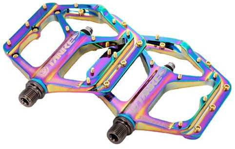 QQY Fahrradpedale, Mountainbike-Pedale, rutschfest, langlebig, Mountainbike-Pedale, bunt, CNC-gefräst, 9/16-Zoll-Gewinde-Spindel für Outdoor-Rittpedale, Einheitsgröße