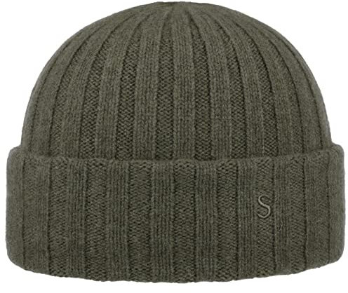 Stetson Surth Kaschmir Wintermütze Damen Herren Strickmütze 100% Kaschmirwolle Herbst Winter Oliv One Size